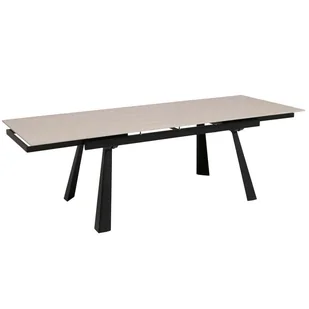 Stół do jadalni HWC-O59, stół rozkładany, metalowy, rozkładany 160-242x91cm ~ wygląd marmuru, beżowy - Stoły Stół do jadalni HWC-O59, stół rozkładany, metalowy, rozkładany 160-242x91cm ~ wygląd marmuru, beżowy - Stoły - miniaturka - grafika 1