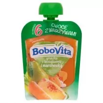 Bobovita Mus gruszka brzoskwinia marchewka 80 g 5900852037184 - Desery dla dzieci - miniaturka - grafika 1