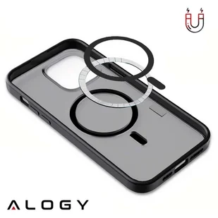 Etui matowe na telefon Alogy MagMat Case do MagSafe obudowa ochronna do Apple iPhone 14 Pro Max Czarne + Szkło - Etui i futerały do telefonów - miniaturka - grafika 5