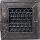 Akcesoria kominkowe - Kratki.pl Kratka retro otwierana pojedyńcza grafitowy antyk 22x22 RETRO1/22/G/A - miniaturka - grafika 1