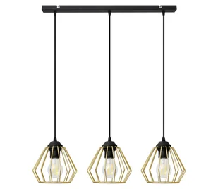 Żyrandol na lince AGAT 3xE27/60W/230V złoty/czarny - Lampy sufitowe - miniaturka - grafika 1