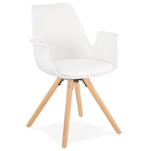 Kokoon Design Krzesło Design Skanor białe nogi drewniane AC02400WHNA - Krzesła - miniaturka - grafika 1