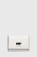 Portfele - Karl Lagerfeld portfel skórzany damski kolor biały - miniaturka - grafika 1