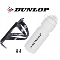 Shakery i bidony sportowe - 2x Bidon rowerowy DUNLOP 750 ml z klapką + koszyczek i śrubki - BIAŁY - miniaturka - grafika 1