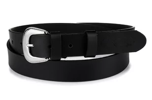 Beltimore skórzany damski pasek do spodni 3 cm czarny U56 : Kolory - czarny, Rozmiar pasków - r.115-130 cm - Paski - miniaturka - grafika 1