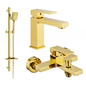 Baterie umywalkowe - Mexen Uno DQ62 zestaw wannowy, złoty - miniaturka - grafika 1
