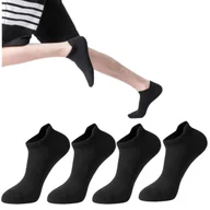 Skarpetki męskie - 4x męskie stopki skarpetki bawełniane – idealne do sportu! czarne 38-42 - miniaturka - grafika 1