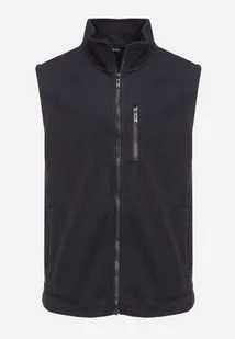 Granatowa Kamizelka z Półgolfem i Bawełną i Zasuwanymi Kieszeniami Linovira - Kamizelki męskie - miniaturka - grafika 1