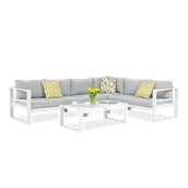 Meble ogrodowe - Narożnik wypoczynkowy PANAMA White - miniaturka - grafika 1