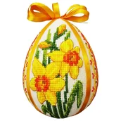 Pasmanteria - Haft krzyżykowy - Zestaw do haftu - Pisanka z narcyzami - miniaturka - grafika 1