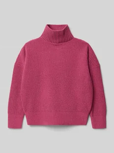Sweter z dzianiny o luźnym kroju ze stójką - Swetry dla dziewczynek - miniaturka - grafika 1
