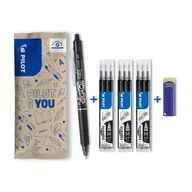 Długopisy - Zestaw 3x PILOT Frixion Clicker czarny + 6x wkład - miniaturka - grafika 1