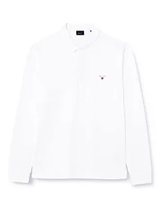 GANT Męska bluza SOLID HEAVY RUGGER, biały, XXL - Bluzy męskie - miniaturka - grafika 1