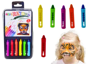 Zestaw Kredek Do Malowania Twarzy Kolorowe 6 Sztuk - Zabawki kreatywne - miniaturka - grafika 1