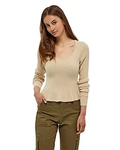 Desires Damski sweter z motywem gejszy żeberkowej, Ostryga szara, XXL - Swetry damskie - miniaturka - grafika 1