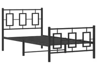 Łóżka - Czarne pojedyncze łózko metalowe 90x200 cm - Maneo - miniaturka - grafika 1