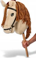 Maskotki i pluszaki - KONIK KREMOWY NA PATYKU KOŃ HOBBY HORSE PREMIUM GŁOWA KONIA NA PATYKU BEŻ - miniaturka - grafika 1