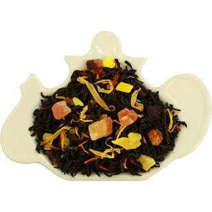 Czarna herbata z mango, ananasem, papają, różą, nagietkiem i krokoszem - 50 g - Herbata - miniaturka - grafika 1