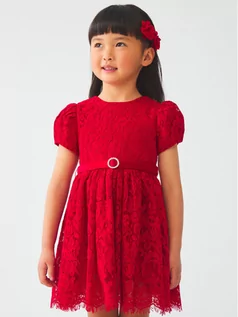 Sukienki i spódniczki dla dziewczynek - Abel & Lula Sukienka elegancka 5537 Czerwony Regular Fit - grafika 1