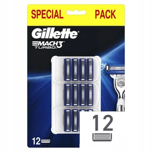 Gillette, Wkłady Mach3 Turbo Special Pack, 12 szt. - Maszynki do golenia i wkłady - miniaturka - grafika 1