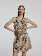 Sukienki - Reserved - Lniana sukienka mini - wielobarwny - miniaturka - grafika 1