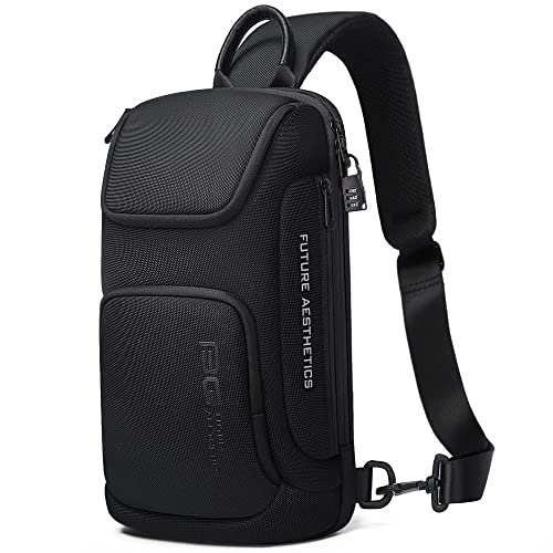 BANGE Torba na ramię dla mężczyzn, torby na ramię, plecak crossbody dla mężczyzn i kobiet, Czarny, Trwały