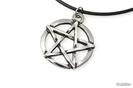 Wisiorki - WISIOREK BIAŁY PENTAGRAM talizmany rock kauczuk pentagram gwiazda prezent dla niego (aj471) - miniaturka - grafika 1