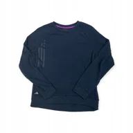 Bluzy damskie - Wciągana granatowa bluza damska ADIDAS M - miniaturka - grafika 1