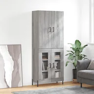 Witryny - vidaXL Witrynka szary dąb sonoma 69,5x34x180cm materiał drewnopochodny - miniaturka - grafika 1
