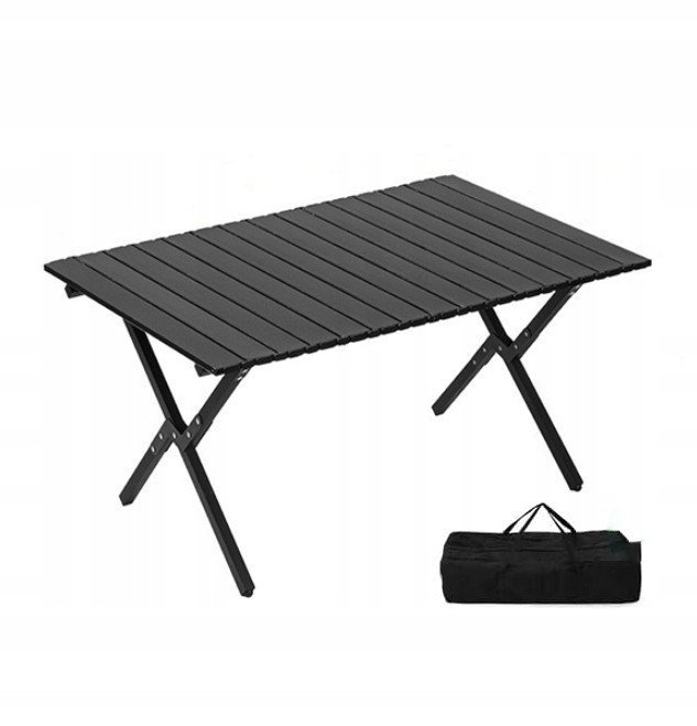 ITIMPORT  Stół OGRODOWY 60x90cm MOCNY ODPORNY Kempingowy TORBA MOCNY STABILNY CZARNY