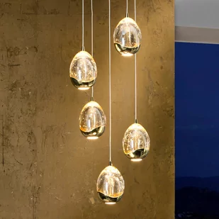 Schuller Valencia Złota lampa wisząca LED ROCIO, 5-pkt. - Lampy sufitowe - miniaturka - grafika 1