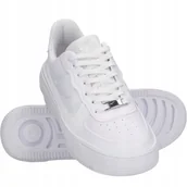 Buty sportowe damskie - Damskie buty sportowe Nike Air Force 1 Plt.af.orm r.42,5 białe skórzane - miniaturka - grafika 1