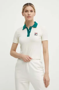 Fila polo Looknow damski kolor beżowy FAW0743 - Koszulki i topy damskie - miniaturka - grafika 1