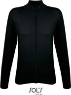Swetry damskie - SOLS Damski Kardigan Zapinany Na Zamek Dzianinowy Gordon 00550 Schwarz Czarny XL - miniaturka - grafika 1