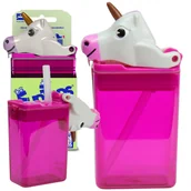 Plecaki szkolne i tornistry - Drink In The Box Kwadratowy Bidon Fun Tops Tritan 235ml Jednorożec - miniaturka - grafika 1