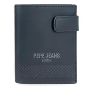 Portfele - Pepe Jeans Głęboki pionowy portfel zamykany na kliknięcie niebieski 8,5x10,5x1 cm Skóra by Joumma Bags, Niebieski, Talla única, Pionowy portfel na zatrzask - miniaturka - grafika 1