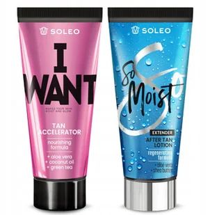 SOLEO I WANT 150ml PRZYSPIESZACZ OPALANIA + BALSAM PO OPALANIU 150ml - Balsamy i kremy do opalania - miniaturka - grafika 1