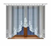 Firany - Biała żakardowa firanka z taśmą 249901 140 x 400cm  MONDOMI - miniaturka - grafika 1