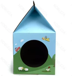 Kartonowy drapak w formie domku do zabawy drapania i spania 30x30x52cm - Drapaki dla kotów - miniaturka - grafika 1