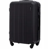 Walizki - WALIZKA XL CZARNA na 4 kółkach ŚREDNIA TWARDA zamek szyfrowy SAMOLOT WINGS - miniaturka - grafika 1