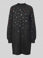 Sukienki - Sukienka z dzianiny o luźnym kroju z haftami - miniaturka - grafika 1