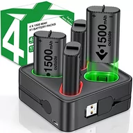 Akcesoria do Xbox - DinoFire 4 sztuki baterii do kontrolera Xbox/Series X/Xbox One, stacja ładująca z wyświetlaczem LED, 1500 mAh, akumulator do kontrolera Xbox Series X/S/Xbox One/Xbox One S/X/Elite - miniaturka - grafika 1