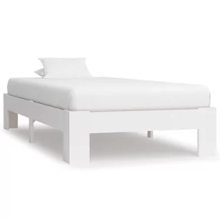 vidaXL Rama łóżka, biała, lite drewno sosnowe, 90 x 200 cm - Łóżka - miniaturka - grafika 1