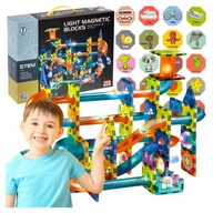 Klocki - DUŻY TOR KULKOWY 110 EL KULODROM ZESTAW MAGNETYCZNY KLOCKI KONSTRUKCYJNE - miniaturka - grafika 1