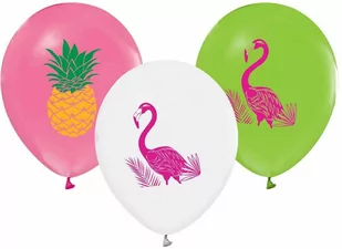 Balony urodzinowe Flamingi i Ananasy - 30 cm - 5 szt. - Dekoracje i nakrycia stołu na imprezę - miniaturka - grafika 1