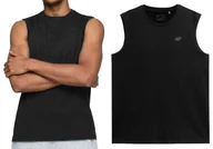 Koszulki męskie - 4F KOSZULKA BEZRĘKAWNIK BEZ RĘKAWA MĘSKA CZARNA L - miniaturka - grafika 1