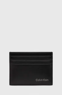 Calvin Klein etui na karty skórzane kolor czarny K50K512074 - Etui na dokumenty i karty - miniaturka - grafika 1