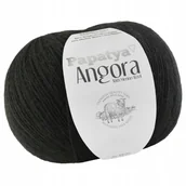 Pasmanteria - Włóczka PAPATYA ANGORA AKRYL 80% WEŁNA MERINO 20% 100g kolor CZARNY 2000 - miniaturka - grafika 1