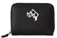 Portfele - Portfel damski mały czarny KARL LAGERFELD logo portmonetka damska - miniaturka - grafika 1