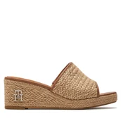 Espadryle damskie - Espadryle Tommy Hilfiger Th Rope Wedge Sandal FW0FW07927 Beżowy - miniaturka - grafika 1